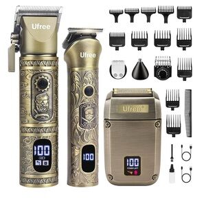 Ufree Beard Trimmer, Hair Clippers Mens Shaver Electric Razor Bronze New